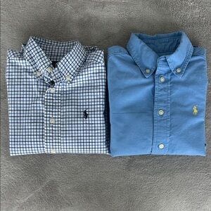 Polo by Ralph Lauren Blue and Checkered Kids, long sleeve, Button Down Shirts